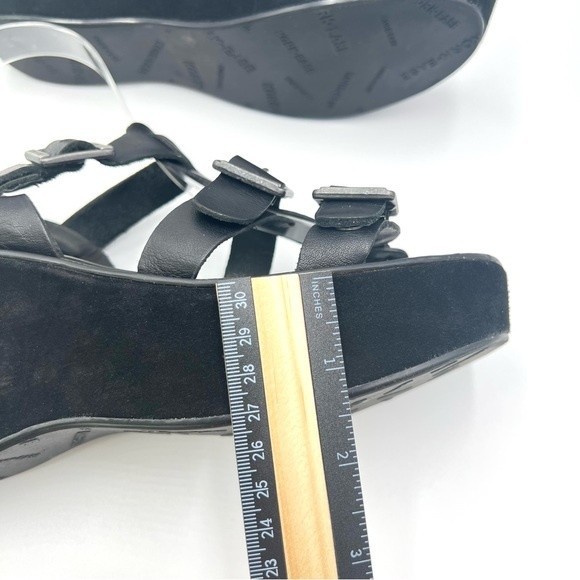 Kork Ease Black Leather Gladiator Platform Wedges Heels Sandals Shoes 7 KorkEase - Picture 13 of 15